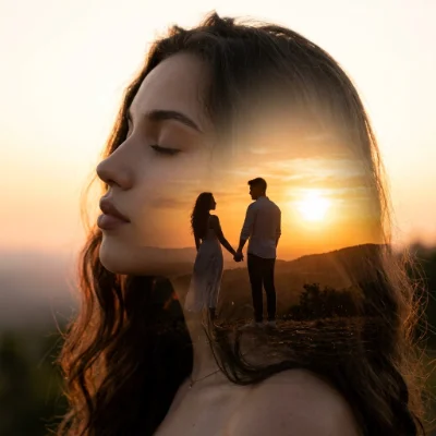 Double Exposure Sunset Dreams
