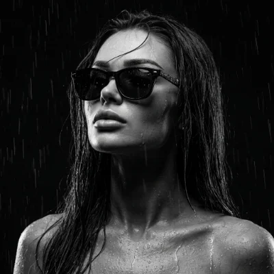 Rain Soaked Black and White
