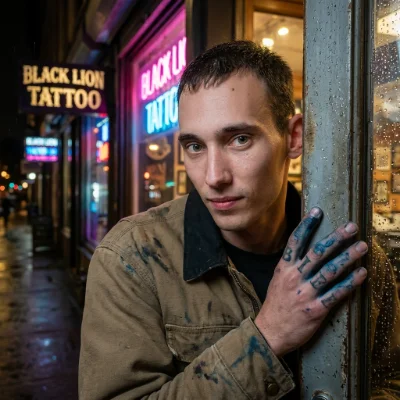Tattoo Artist Neon Rain
