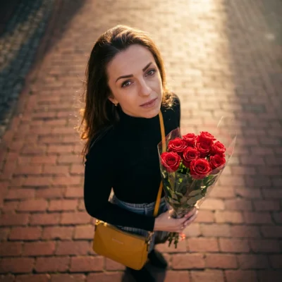 Golden Hour Street Roses