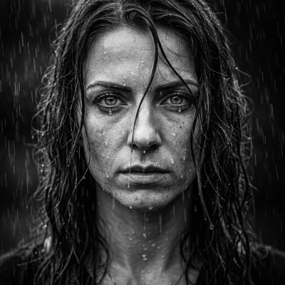 Rain Grit Black and White