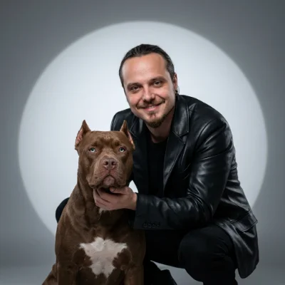 Studio Portrait with Pitbull