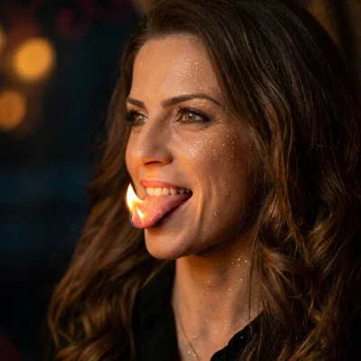 Fire Tongue Glitter Portrait