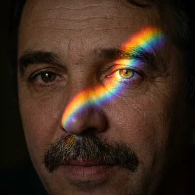 Rainbow Prism Eye Close-Up