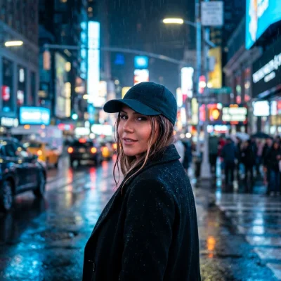 Rainy Neon City Night
