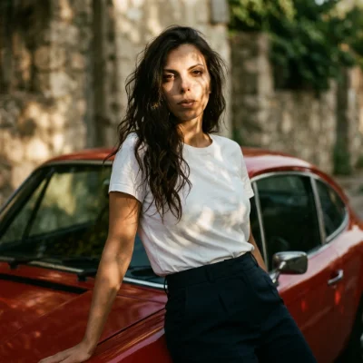 Vintage Sports Car Golden Hour
