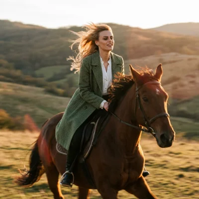Horse Rider Golden Countryside