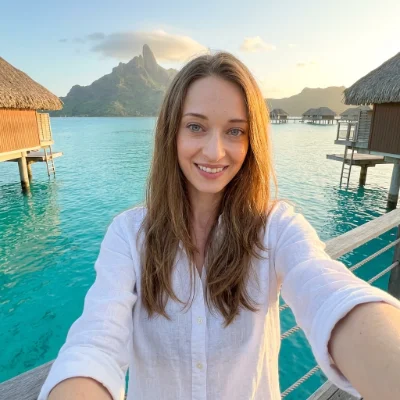 Bora Bora Sunrise Bungalow Selfie