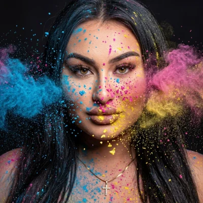 Colored Pigment Powder Explosion